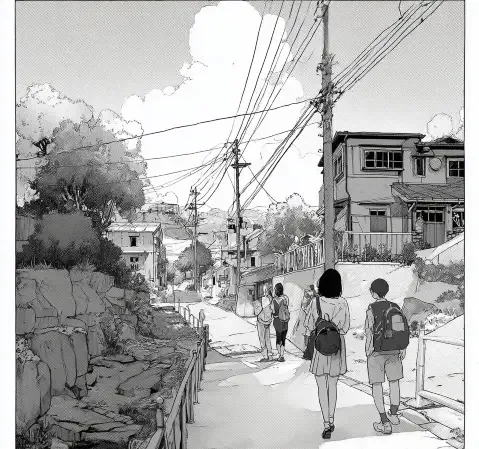 治愈题材漫画封面示例，画面温暖柔和
